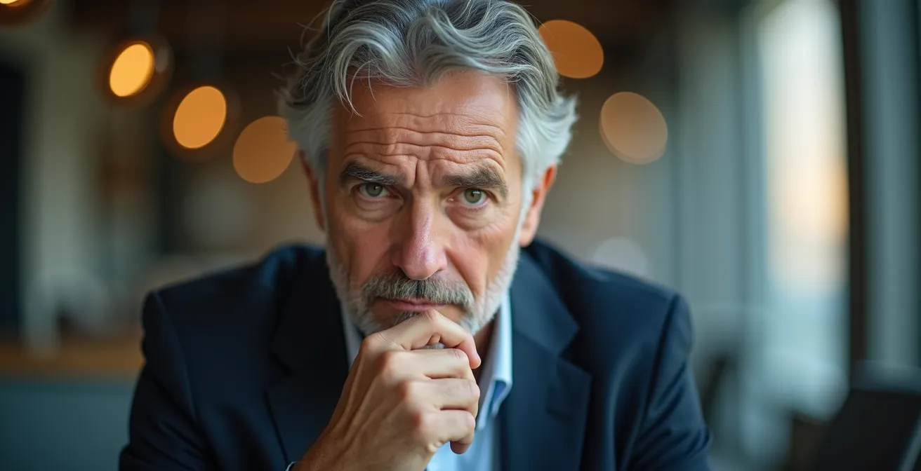 Personne en réflexion devant des documents financiers